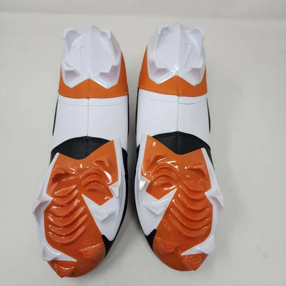 Jordan Football Cleats Shoes Mens 10 Orange Black White Molded Swoosh Logo